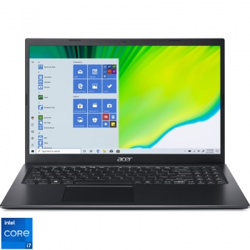 Laptop Acer 15.6'' Aspire 5 A515-56-778Z, FHD, Procesor Intelï¿½ Coreï¿½ i7-1165G7 (12M Cache, up to 4.70 GHz), 8GB DDR4, 512GB SSD, Intel Iris Xe, Linux, Charcoal Black