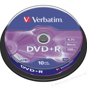 DVD+R Verbatim 4,7GB 16X 10 bucati 43498