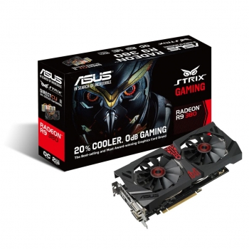 Placa Video Asus STRIX AMD Radeon R9 380 Gaming OC 2GB GDDR5 256 bit PCI-E x16 3.0 HDMI DVI DisplayPort STRIX-R9380-DC2OC-2GD5-GAMING 