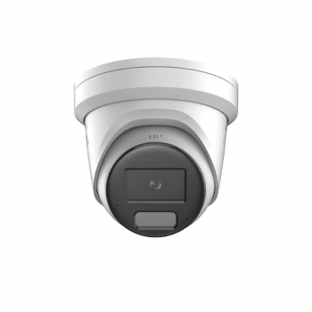 Camera supraveghere IP Dome Hikvision ColorVu DS-2CD2347G2-LSU/SL, 4 MP, 2.8 mm, lumina alba 30 m, PoE, slot card, microfon, stroboscop, sirena