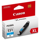 Cartus Cerneala Canon CLI-551C XL Cyan High Capacity 11ml for IP7250, MG5450, MG6350 BS6444B001AA