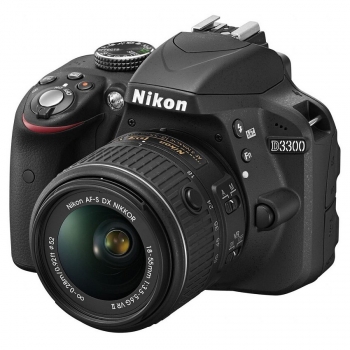 Camera Foto D-SLR Nikon D3300 24.2 MP Obiectiv Kit 18-55mm VR II 5 cps Black VBA390K001
