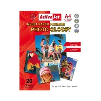 Photo paper ActiveJet | A4 | Glossy | 20 pcs | 200g | AP4-200G20