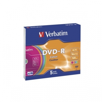 DVD-R VERBATIM 16X 4,7GB COL SLIM 43557