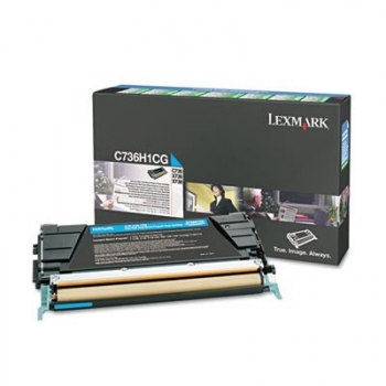 Cartus Toner Lexmark C736H1CG Cyan Return Program 10000 pagini for C736DN, C736DTN, C736N, X736DE, X738DE, X738DTE