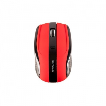 Mouse Serioux, RAINBOW400, fara fir, USB, senzor optic, distanta deoperare; 10m, precizie: 1000/1600DPI ajustabila, 6 butoane, 2x ba terieAAA, sisteme de operare: Windows / Mac OS / Linux, rosu