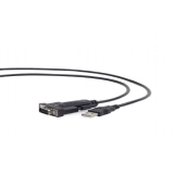 USB to DB9M serial port converter cable, black, 1.5 m