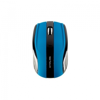 Mouse Serioux, RAINBOW400, fara fir, USB, senzor optic, distanta deoperare; 10m, precizie: 1000/1600DPI ajustabila, 6 butoane, 2x ba terieAAA, sisteme de operare: Windows / Mac OS / Linux, albastru