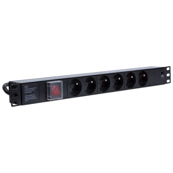 Priza multipla rack PDU 1U 19 LINKBASIC 6 prize Schuko,intrerupator 1.5m,C14 stecker CFU06-F-H1U-A-1.5-16A-C14