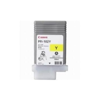 Cartus Cerneala Canon PFI-102Y Yellow 130 ml for LP17, LP24, iPF500, iPF6X0, iPF7X0 CF0898B001AA