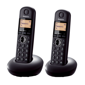 Telefon DECT cu ecran matricial, 1 linie, display iluminat, CLIP, agenda 50 numere, alarma, speed dial, 2 receptoare, culoare negru