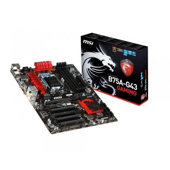 Placa de baza MSI B75A-G43 Gaming Socket 1155 Chipset Intel B75 4x DIMM DDR3 1xPCI-E x16 3.0 1x PCI-E x16 2.0 2x PCI-E x1 3x PCI HDMI DVI VGA 2x USB 3.0 ATX