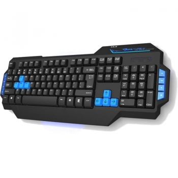 Tastatura E-Blue Mazer Type-X Advanced Gaming 8 taste multimedia, 8 taste de schimb, rezistenta la apa USB EKM072BK