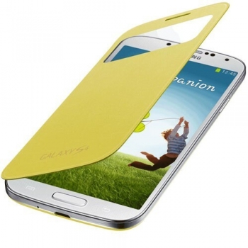 Husa Samsung S-View pentru i9505 Galaxy S IV Yellow EF-CI950BYEGWW