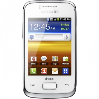 Telefon Mobil Samsung Galaxy Y S6102 Duos White Dual SIM 3.14" 240 x 320 832 MHz memorie interna 160MB Android v2.3 QM_55150