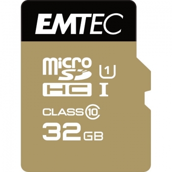 Card Memorie MicroSDHC Emtec Gold Plus 32GB Clasa 10 UHS-I + Adaptor SD ECMSDM32GHC10GP