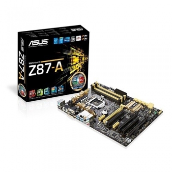 Placa de baza Asus Z87-A Socket 1150 Chipset Intel Z87 4x DIMM DDR3 2x PCI-E x16 3.0 1x PCI-E x16 2.0 2x PCI-E x1 2x PCI HDMI DVI VGA DP 4x USB 3.0 ATX