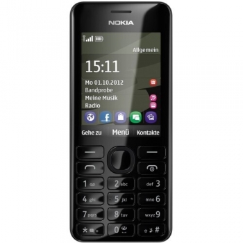 Telefon Mobil Nokia 206 Black Dual SIM NOK206DSBLK