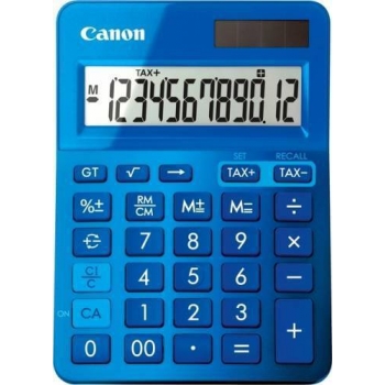 Calculator birou Canon LS123KBL albastru, 12 digiti, ribbon, display LCD, functie business, tax si conversie moneda