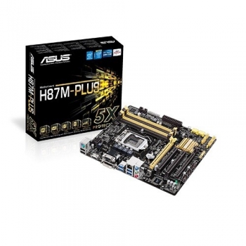 Placa de baza Asus H87M-PLUS Socket 1150 Chipset Intel H87 4x DIMM DDR3 1x PCI-E x16 3.0 1x PCI-E x16 2.0 1x PCI HDMI DVI VGA 4x USB 3.0 MicroATX