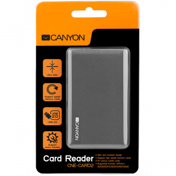 USB 2.0 Multi Card Reader, SlimÂ  and compact design easy to carry around