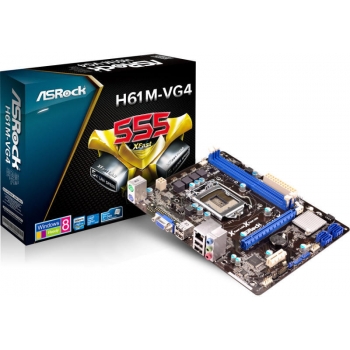 Placa de baza ASRock H61M-VG4 Socket 1155 Intel H61 2x DDR3 VGA mATX