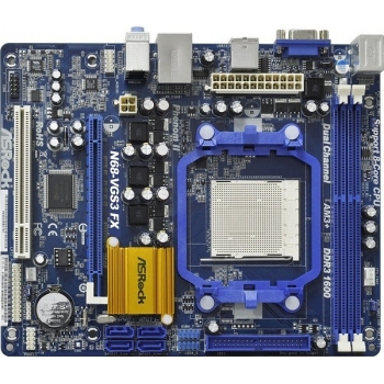 Placa de baza ASRock N68-VGS3 FX Socket AM3+ Chipset nVidia GeForce 7025+nForce 630a 2xDIMM DDR3 1xPCI-E x16 1xPCI VGA MicroATX Bulk