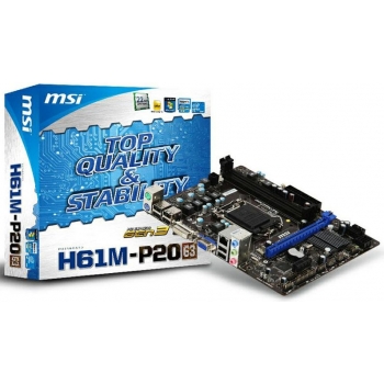 Placa de baza MSI H61M-P20 (G3) Socket 1155 Intel H61 2x DDR3 DVI VGA mATX