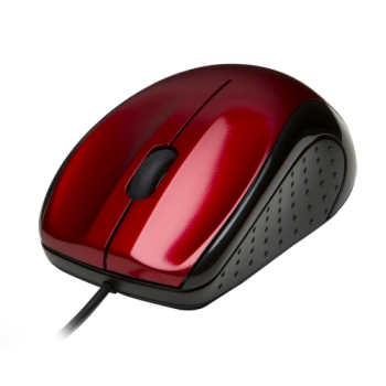 V7 Optical Mouse MV3010 with cable / Data transfer: Wired / Services: left-handed suitable WebWheel, 3 keys / Resolution: 1000 dpi / PC interface: USB / color: black / red / Retail Packaging