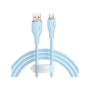 Cablu alimentare si date Baseus Pudding Series, USB la USB-C, 100W, Fast Charging, 1.2m, Albastru P10355703311-00