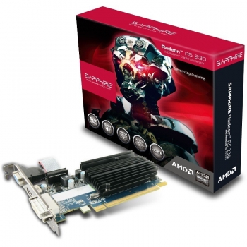 Placa Video Sapphire AMD Radeon R5 230 1GB GDDR3 64 bit PCI-Ex16 2.1 VGA DVI HDMI 11233-01-20G