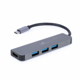 Docking Station Gembird A-CM-COMBO2-01,Multi Port Adapter USB Type C 2in1 HUB USB HDMI, Grey