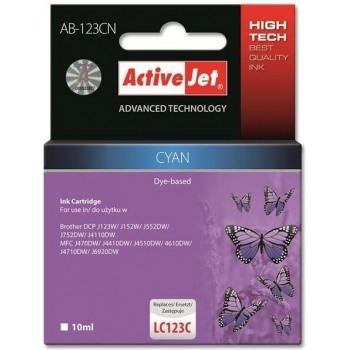 Ink ActiveJet AB-123CN | Cyan | 10 ml | Brother LC123C, LC121C