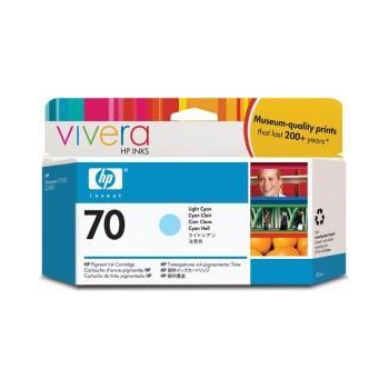 Cartus Cerneala HP Nr. 70 Light Cyan Vivera Ink 130 ml for Designjet Z2100 24', Designjet Z2100 44' Q6677A, Designjet Z2100 44' Q6677C, Designjet Z3200 24' C9390A