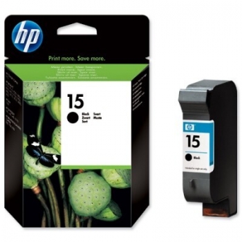 Cartus Cerneala HP Nr. 15 Large Black 25 ml for Deskjet 810C, Deskjet 812C, PSC 500, Deskjet 825C, Deskjet 840C, Deskjet 842C, Deskjet 845C, Color Copier 310, Deskjet 3820, Deskjet 920C, Deskjet 940C, OfficeJet 5110, OfficeJet V40, PSC 750, PSC 760, PSC 9