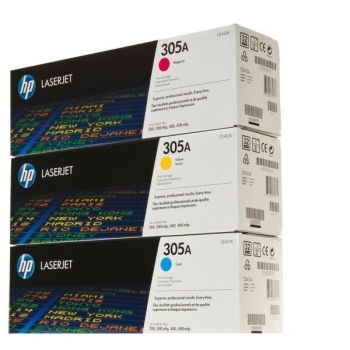 Pachet Cartus Toner HP Nr. 305A C/M/Y 3x2600 Pagini for LaserJet Pro 300 M375NW, 400 M475DN, 300 M351A, 400 M451DN CF370AM