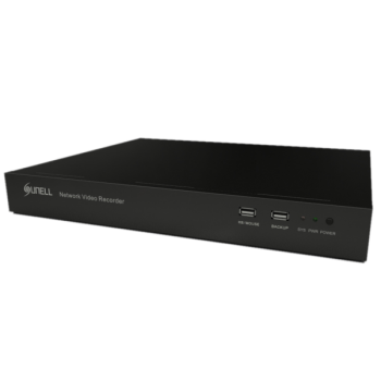 NVR Sunell 8 canale FullHD, inregistrare pana la 8 canale 1920x1080P@25FPS, contine 8 porturi PoE 802.3af 10/100Mbps cu functie de auto-configurare a camerelor IP Sunell, decodare H.264 High Profile 4.2, latimea maxima de banda 36Mbps (8 x 4.5Mbps/canal)