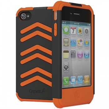 Husa Cygnett WorkMate Pro Silicone shock-resistant pentru iPhone 4 Black/Orange CY0427CPWO