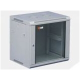 9U Wallmounted cabinet 19"/ 600mm, usa fata sticla securizata, se poate monta cu deschidere stanga sau dreapta, inchidere cu cheie, laterale detasabile,1 set de L bracket pentru sustinerea echipamentelor, RAL7035 gri, 4 montanti, include aprox. 20 s