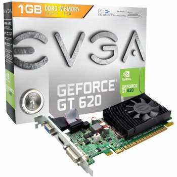 Placa video EVGA nVidia GeForce GT 620 1GB DDR3 64-bit PCI-E x16 2.0 VGA HDMI DVI 01G-P3-2625-KR