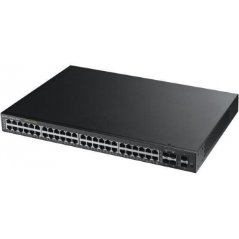 Zyxel GS2210-48HP 44-port GbE L2 PoE Switch, 2x GbE SFP, 4x GbE combo (RJ45/SFP)