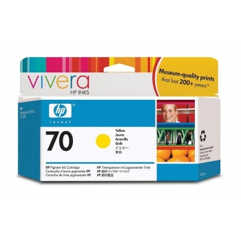 Cartus Cerneala HP Nr. 70 Yellow Vivera Ink 130 ml for Designjet Z2100 24', Designjet Z2100 44' Q6677A, Designjet Z2100 44' Q6677C, Designjet Z3200 24' C9454A