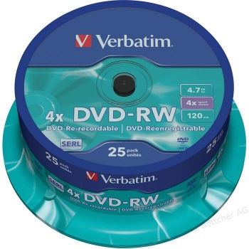 VERBATIM DVD-RW 4X 4,7GB 25PK/SP