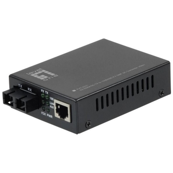 10/100BASE-TX to 100BASE-FX SMF SC Converter, 20km - Transfers data from 10/100Base-TX copper to fiber interfaces, Single-mode fiber with SC connector for transmission of up to 20km, Built-in LFP (Link Fault Pass-through) (LLCF/LLR) Technology, IEEE 802.3