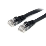 Black Patch cord cat. 5E molded strain relief 50u