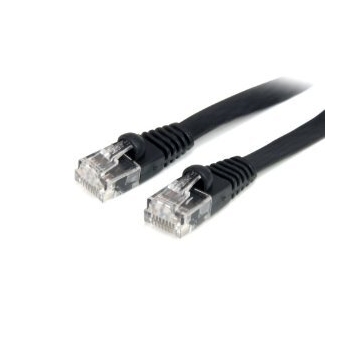 Black Patch cord cat. 5E molded strain relief 50u