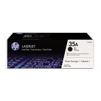 Pachet Cartus Toner HP Nr. 35A Black 2 Bucati 2x 1500 Pagini for LaserJet P1005, LaserJet P1006 CB435AD