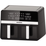 Friteuza dubla cu aer cald Heinner SimCook, 2400W, capacitate 9.5L, termostat reglabil cu afisaj LED, control digital individual, 10 programe prestabilite, temporizator 60 min. cu avertizare sonora, N 