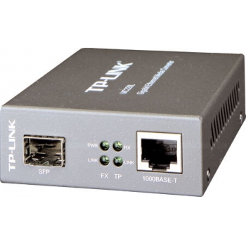 Convertor Media TP-LINK MC220L RJ45 1000M la slot SFP 1000M cu suport module MiniGBIC, montabil in sasiu