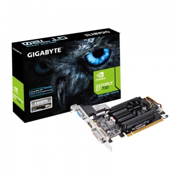 Placa Video Gigabyte nVidia GeForce GT 710 1GB GDDR3 64 bit PCI-Ex16 2.0 VGA DVI HDMI GV-N710D3-1GL
